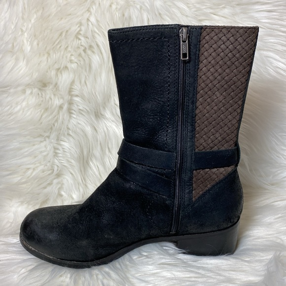 UGG Leather Boots Black and Brown EUC Women’s 9.5 or 9 1/2 Lula Mae - Picture 6 of 13
